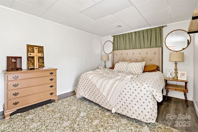 233 Church St, Ellenboro, NC 28040 - bedroom featuring wood finished floors, ornamental molding, and a paneled ceiling