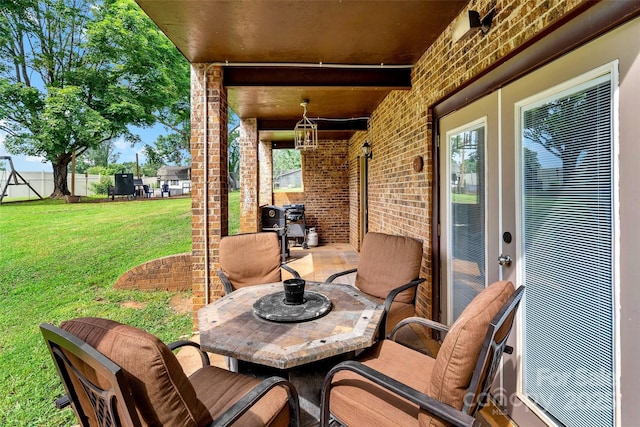 233 Church St, Ellenboro, NC 28040 - view of patio featuring outdoor dining space