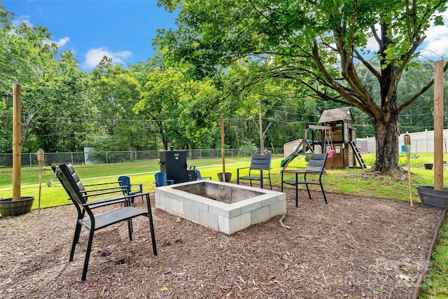 233 Church St, Ellenboro, NC 28040 - view of patio / terrace with a playground