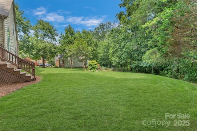 9040 Scottsboro Dr, Huntersville, NC 28078 - view of green lawn with stairs