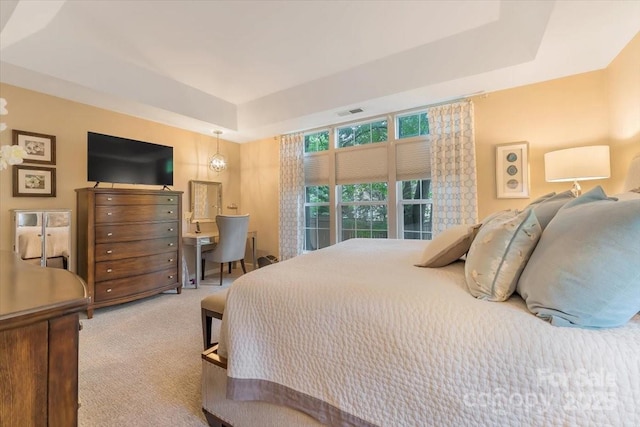 9040 Scottsboro Dr, Huntersville, NC 28078 - carpeted bedroom featuring a raised ceiling and a desk