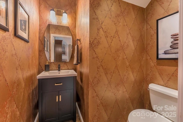9040 Scottsboro Dr, Huntersville, NC 28078 - half bath with vanity and tile walls