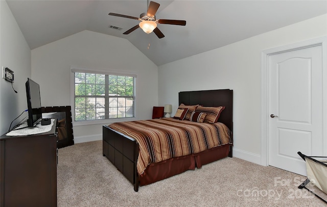 3913 Widgeon Way, Waxhaw, NC 28173 - carpeted bedroom featuring lofted ceiling and a ceiling fan