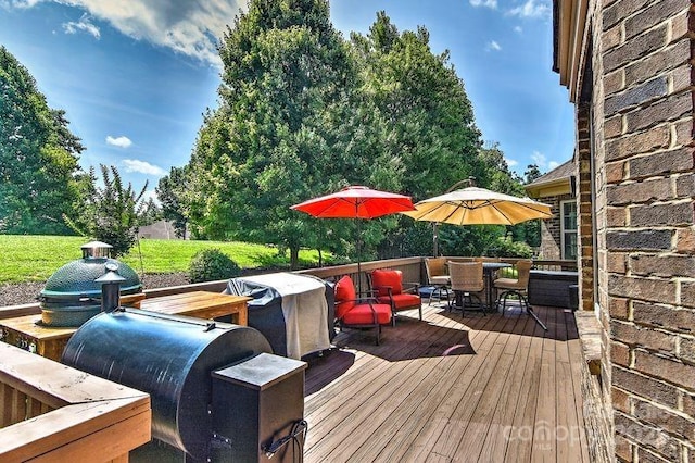 3913 Widgeon Way, Waxhaw, NC 28173 - wooden deck featuring outdoor dining area
