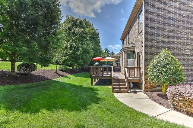 3913 Widgeon Way, Waxhaw, NC 28173 - view of grassy yard with a deck