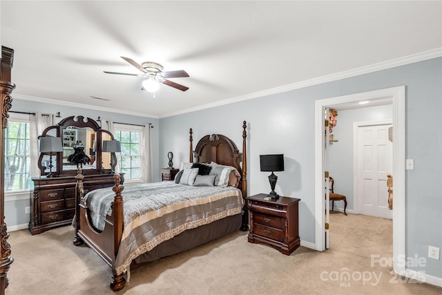 1933 Tara Trl, Lancaster, SC 29720 - bedroom with carpet flooring, multiple windows, ornamental molding, and a ceiling fan