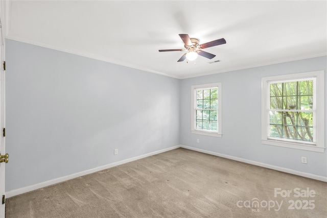 1933 Tara Trl, Lancaster, SC 29720 - carpeted spare room featuring ornamental molding and ceiling fan