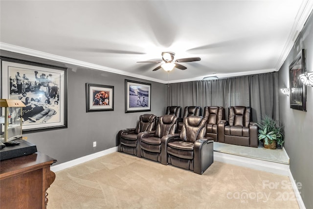 1933 Tara Trl, Lancaster, SC 29720 - cinema room featuring carpet floors, a ceiling fan, and ornamental molding