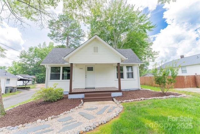 1208 Martin Luther King Ave, Kannapolis, NC 28083 - bungalow-style house with roof with shingles and a porch