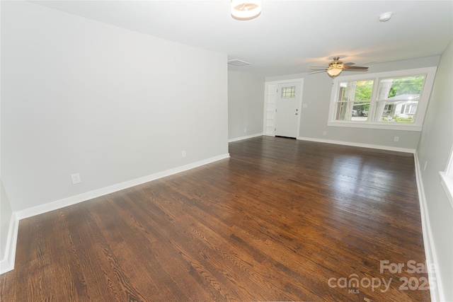 1208 Martin Luther King Ave, Kannapolis, NC 28083 - unfurnished room with ceiling fan and dark wood-style flooring