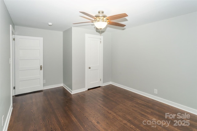 1208 Martin Luther King Ave, Kannapolis, NC 28083 - spare room with ceiling fan and dark wood finished floors