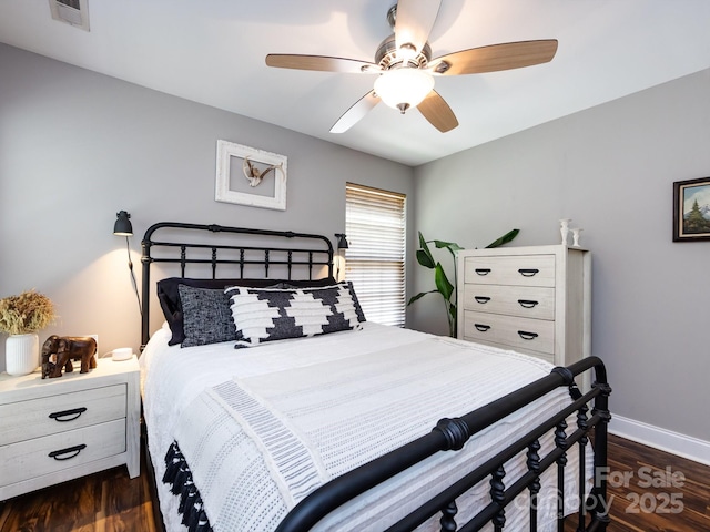 12928 Windy Lea Ln, Huntersville, NC 28078 - bedroom with dark wood-style flooring and a ceiling fan