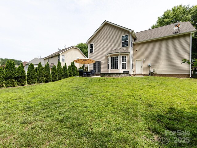 12928 Windy Lea Ln, Huntersville, NC 28078 - rear view of property with a lawn and a patio area