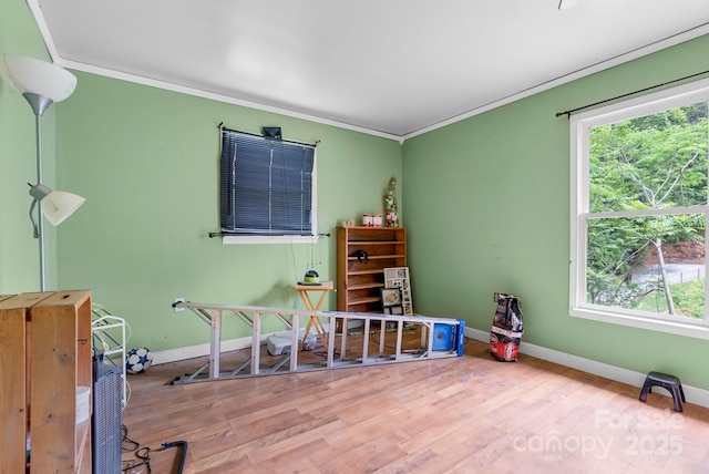 92 Flynn Branch Rd, Asheville, NC 28804 - game room with ornamental molding, wood finished floors, and plenty of natural light