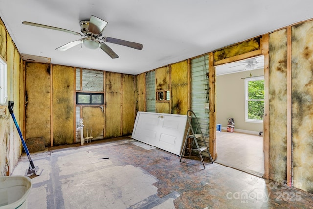 92 Flynn Branch Rd, Asheville, NC 28804 - empty room with ceiling fan and wood walls