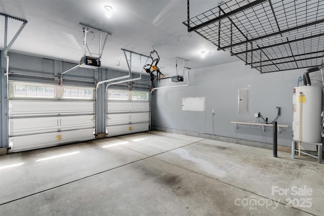 11538 Ardrey Crest Dr, Charlotte, NC 28277 - garage with water heater, electric panel, and a garage door opener