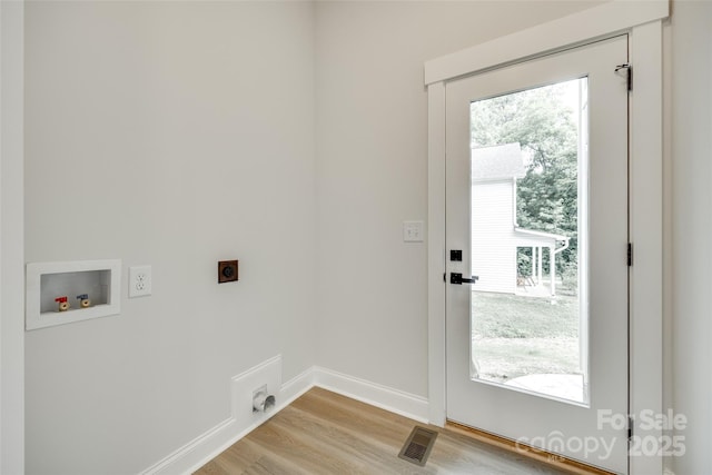 513 Sacco St, Belmont, NC 28012 - laundry area featuring hookup for an electric dryer, washer hookup, and light wood finished floors