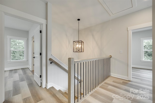 513 Sacco St, Belmont, NC 28012 - stairway with attic access and wood finished floors