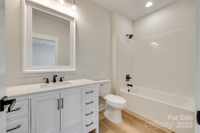 513 Sacco St, Belmont, NC 28012 - full bath featuring vanity, wood finished floors, and tub / shower combination
