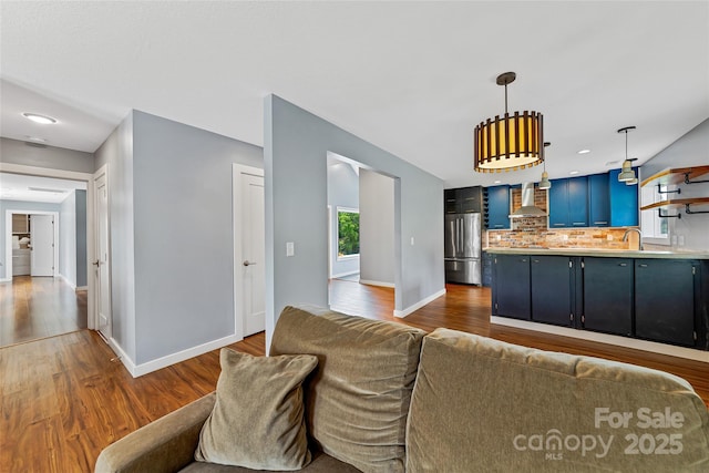 344 Hemlock Springs Trl, Weaverville, NC 28787 - living room featuring dark wood-type flooring and baseboards