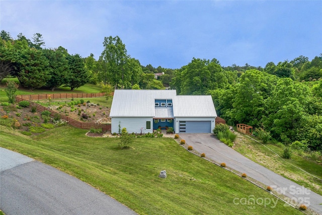 344 Hemlock Springs Trl, Weaverville, NC 28787 - mid-century inspired home with asphalt driveway, an attached garage, and a metal roof
