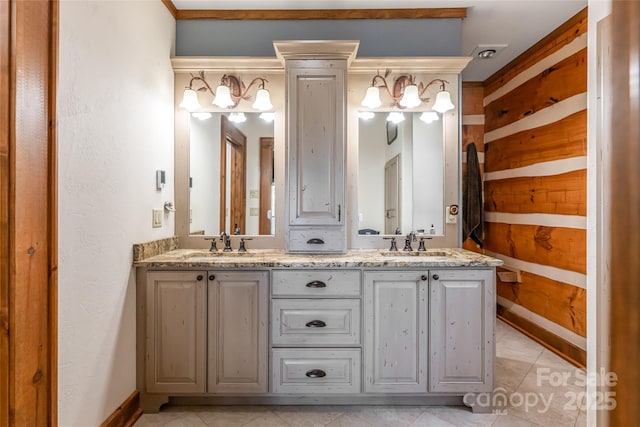 242 Anisidi Trl, Maggie Valley, NC 28751 - bathroom with double vanity and tile patterned flooring
