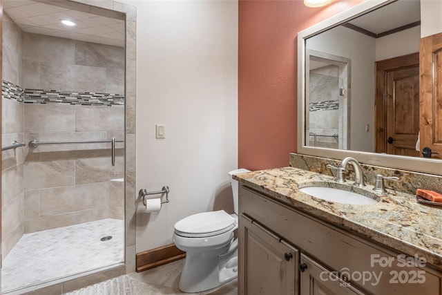242 Anisidi Trl, Maggie Valley, NC 28751 - bathroom featuring a stall shower, vanity, and recessed lighting