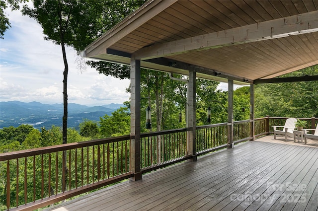 242 Anisidi Trl, Maggie Valley, NC 28751 - wooden deck featuring a mountain view