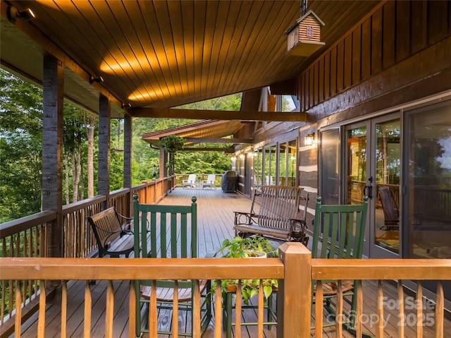 242 Anisidi Trl, Maggie Valley, NC 28751 - wooden deck with french doors