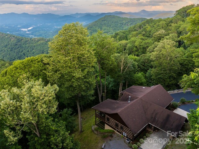 242 Anisidi Trl, Maggie Valley, NC 28751 - aerial view at dusk of a forest view and a mountain view