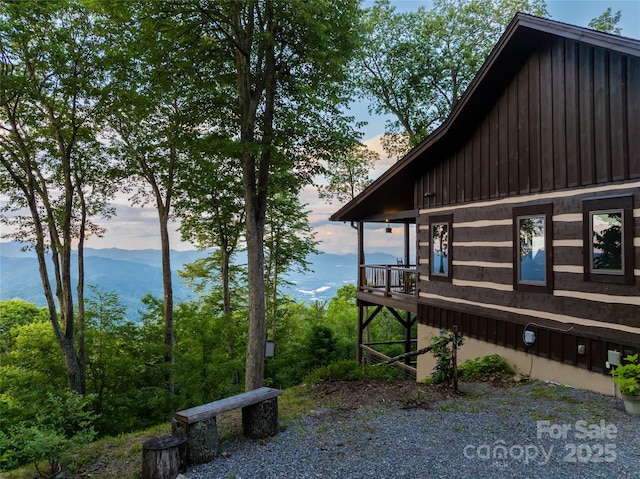 242 Anisidi Trl, Maggie Valley, NC 28751 - view of home's exterior featuring board and batten siding and a mountain view