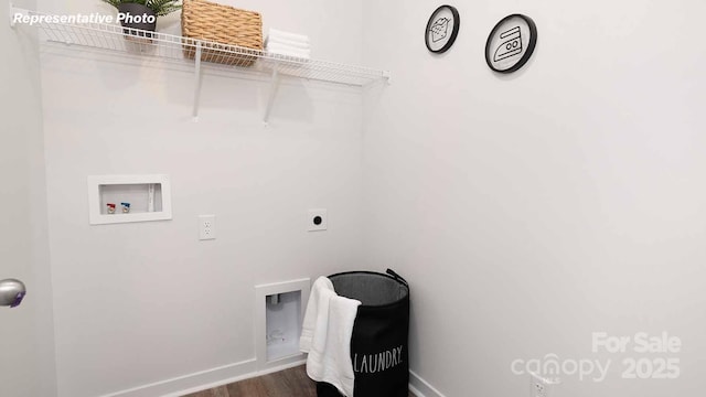 780 14th Avenue Ct NE, Hickory, NC 28601 - laundry area with washer hookup, dark wood-style floors, and electric dryer hookup