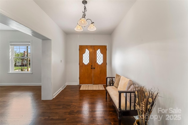 302 White St, Morganton, NC 28655 - entrance foyer featuring a chandelier and wood finished floors