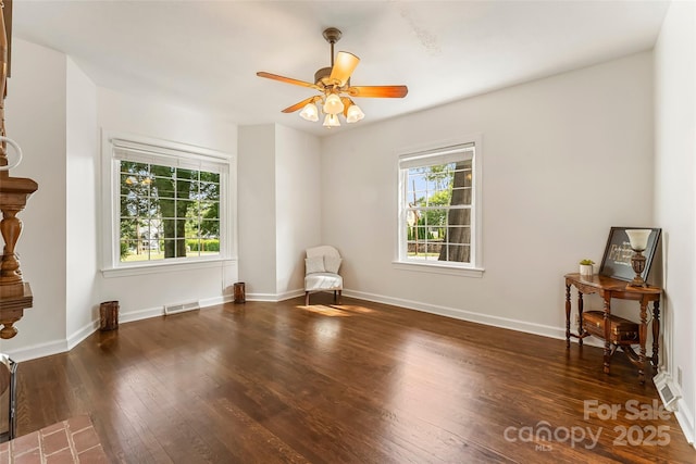 302 White St, Morganton, NC 28655 - spare room featuring hardwood / wood-style floors and ceiling fan