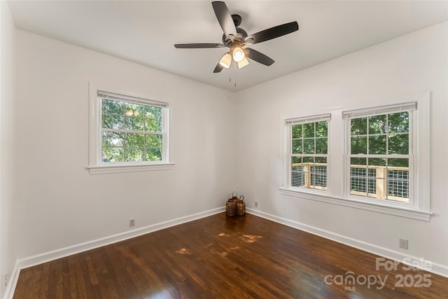 302 White St, Morganton, NC 28655 - spare room with dark wood-type flooring and ceiling fan