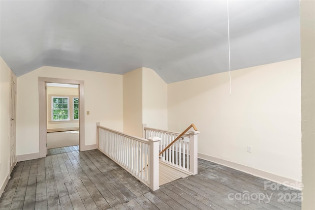 302 White St, Morganton, NC 28655 - hallway featuring an upstairs landing, hardwood / wood-style floors, and lofted ceiling