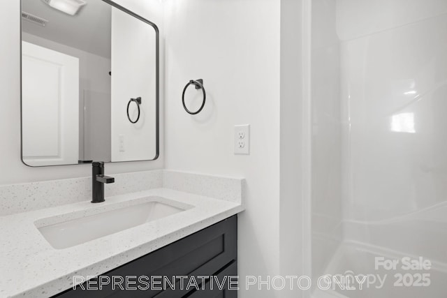 213 Knot St, Shelby, NC 28150 - bathroom featuring vanity and a shower