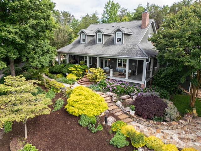 94 Spruce Hill Dr, Hendersonville, NC 28792 - cape cod house with a chimney and a shingled roof