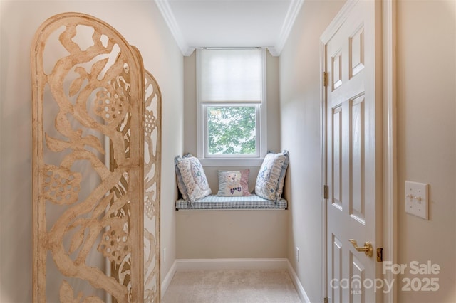 94 Spruce Hill Dr, Hendersonville, NC 28792 - sitting room featuring crown molding and carpet floors