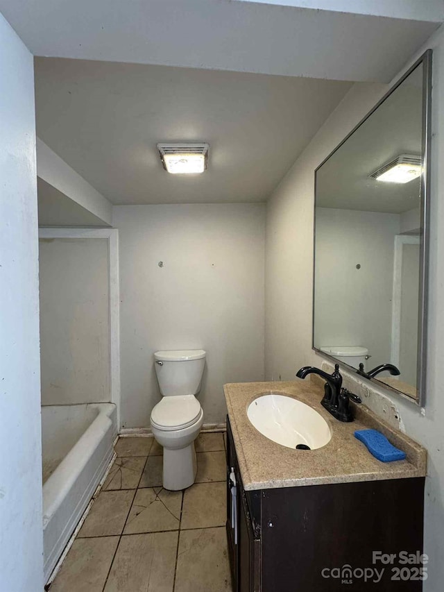 128 Pine St, Shelby, NC 28152 - full bathroom with vanity, a tub to relax in, and tile patterned floors