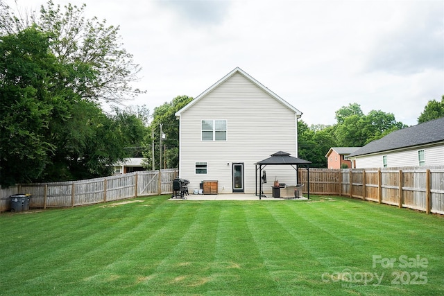 103 Springway Dr, Kannapolis, NC 28081 - rear view of house featuring a gazebo, a patio, and a fenced backyard