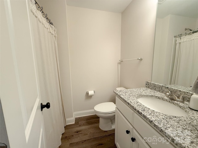 103 Springway Dr, Kannapolis, NC 28081 - full bathroom featuring vanity, wood finished floors, and a shower with shower curtain