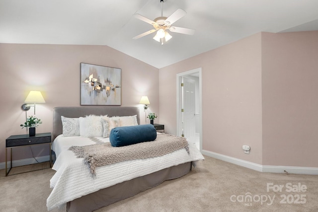 4442 Coventry Row Ct, Charlotte, NC 28270 - carpeted bedroom with lofted ceiling and a ceiling fan