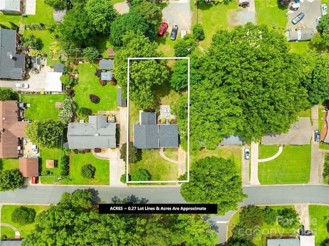 2919 Dunaire Dr, Charlotte, NC 28205 - aerial perspective of suburban area featuring property boundaries highlighted