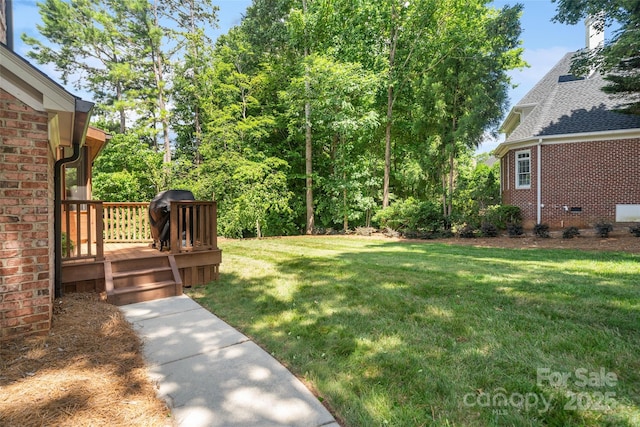 9027 Kirkley Ct, Charlotte, NC 28277 - view of green lawn featuring a deck