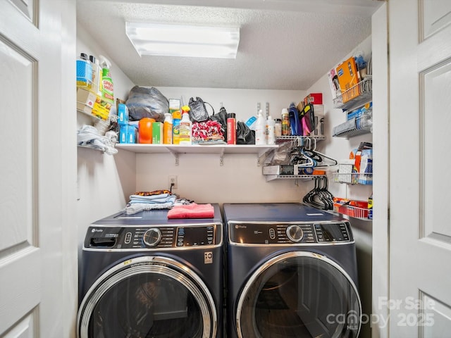 1252 Winding Path Rd, Lake Wylie, SC 29710 - washroom featuring independent washer and dryer and a textured ceiling