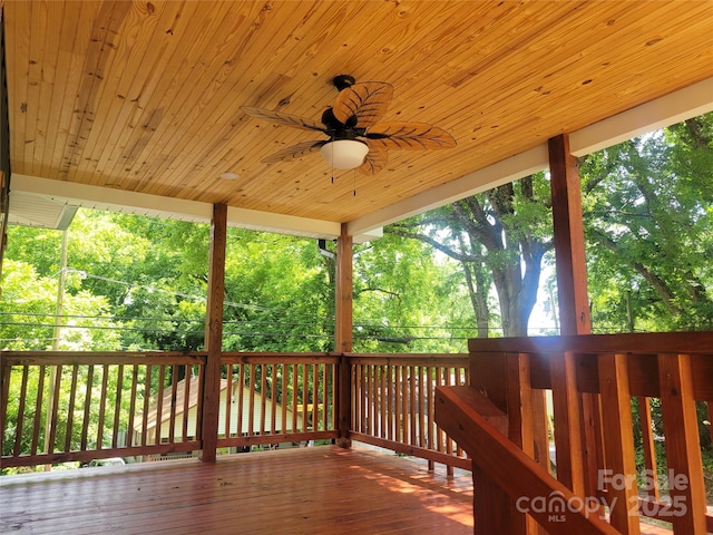 94 James St SW, Concord, NC 28025 - wooden deck with ceiling fan