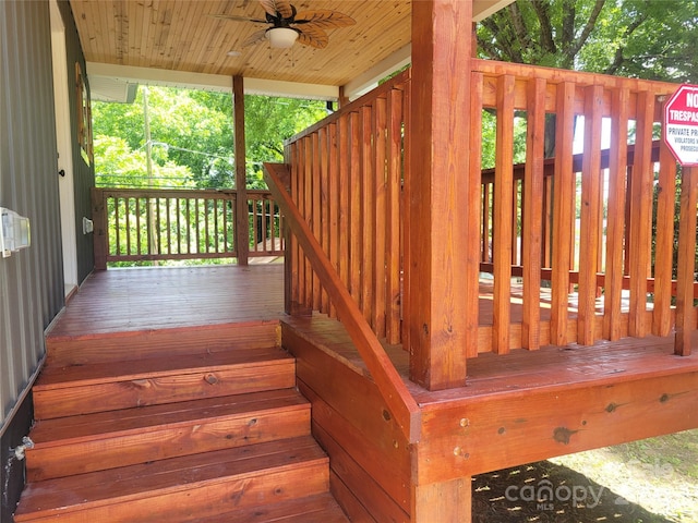 94 James St SW, Concord, NC 28025 - wooden terrace with ceiling fan