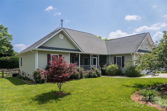 106 Beaver Dam Dr, Mills River, NC 28759 - view of front facade featuring a shingled roof and a sunroom