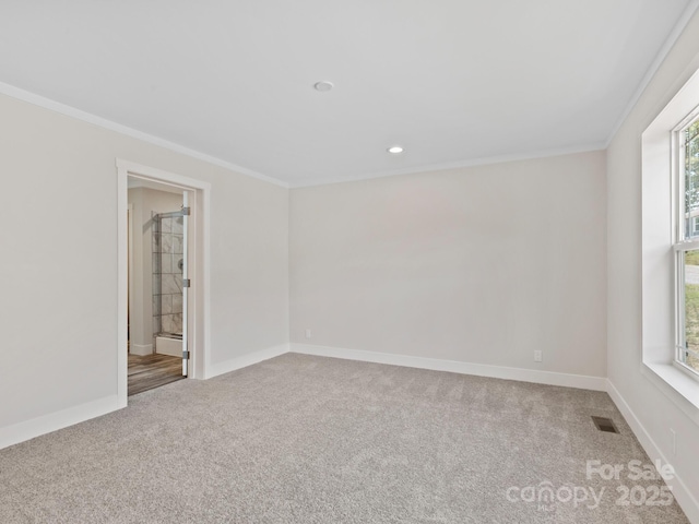 206 Walnut Branch Rd, Weaverville, NC 28787 - carpeted empty room with ornamental molding and recessed lighting